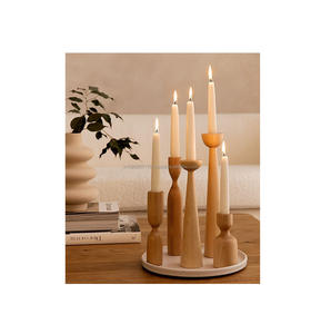 Portavelas de madera con detalles metálicos para un diseño interior de estilo industrial que combina la elegancia rústica con el encanto minimalista moderno. - Product Image 5