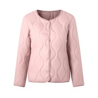 Parka Tejida con Costuras Onduladas Finas, Abrigo Cálido de Invierno con Cremallera, Retención de Calor Suave y Constante, Ropa de Mujer Moderna para Uso Diario