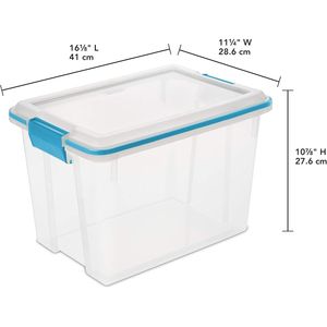 Contenitore di Stoccaggio Impilabile in Plastica Trasparente da 20 Qt con Coperchio a Chiusura Ermetica per Organizzazione del Seminterrato - Product Image 2