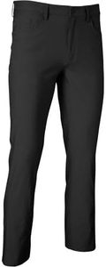 Men's <b>Black</b> Straight Fit Casual <b>Pants</b> Spandex/Cotton Breathable Lightweight Anti-Wrinkle Side Pockets Button Fly Autumn Wear - Product Image 4