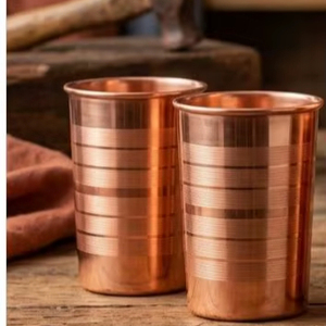 Premium copper tumblers <b>set</b> for home kitchen <b>bar</b> metal glasses for water juice cocktail serving durable reusable drinkware - Product Image 1