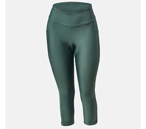 SPRINT SPORTS Pantalon Capri de Cyclisme Sans Couture Taille Haute pour Femme Vert Foncé en Spandex et Nylon Extensible Tenue Athlétique - Product Image 1