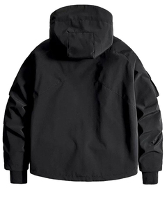 Men's Casual Soft Shell Waterproof Techwwae Stand Collar Polyester Techwear Jacket Zipper Closure Front Logo Techwear Jacket - Product Image 3