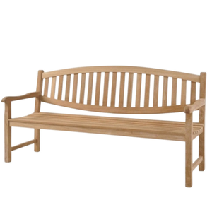 Banco de Jardín Clásico de Teca con Diseño para Exteriores, Respaldo Curvo de Listones y Capacidad Resistente para 3-4 Personas - Product Image 3