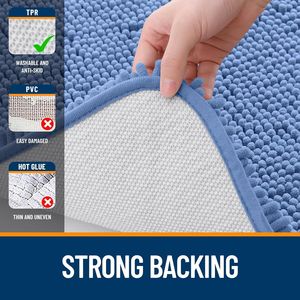 Tappetini da Bagno in Ciniglia Extra Morbidi 30x20, Asciugatura Rapida, Lavabili in Lavatrice con Base in Gomma per il Bagno - Product Image 4