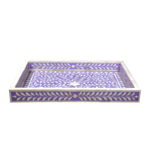 Handicrafts Mother Of Pearl Wooden Rectangular Serving <b>Tray</b> for Home Hotels & Restaurant Tabletop Food <b>Snacks</b> & Drinks <b>Trays</b> - Product Image 4