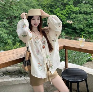 Women <b>Boho</b> Floral Blouse Long Sleeve Loose Fit Button Front Casual Vintage Style <b>Shirt</b> - Product Image 6