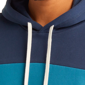 Sudadera con capucha para hombre, diseño color block, azul marino, verde petróleo, crema, estilo casual, ropa de calle, moda de invierno - Product Image 6