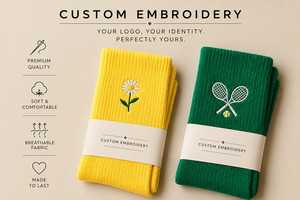 Chaussettes Athlétiques Personnalisées pour Hommes avec Logo Brodé – Spandex/Coton, Idéales pour le Pilates, le Tennis et les Marques de Style de Vie, Tenues de Travail - Product Image 4