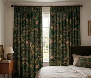 Modern Intricate Asian Lands Art Nouveau Velvet Or Blackout Window <b>Curtain</b> Each Panel Soft Luxury Decorative Drapes Room - Product Image 5