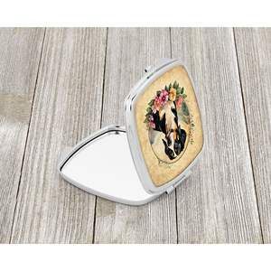 Entlebucher Mountain Dog Flowers Miroir de maquillage compact pliable pour femmes Miroir de poche décoratif de voyage Idées cadeaux pour - Product Image 2