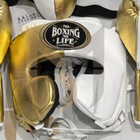 Ensemble de sparring de boxe personnalisé « No Boxing No Life » – Kit de sparring de boxe professionnel en cuir de haute qualité avec gants, protège-tête et protège-guêtres