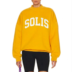 Sweat-shirt col montant oversize en molleton de coton, chaud pour l'hiver, style streetwear décontracté, prêt à imprimer, haut de mode - Product Image 3