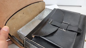Vintage Style <b>Black</b> Leather Pouch Handcrafted Historical Reenactment Gear & Decorative Storage Case with Brass Detail - Product Image 5
