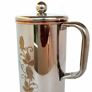 Eco-Friendly Classic Steel <b>Water</b> Jug with Customizable Logo and Packaging 100% Handmade for Home Hotel Kitchen Use - Product Image 1