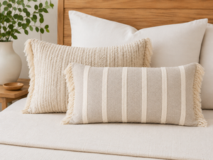 Luxury Cotton Linen Yarn Dyed Cushion <b>Cover</b> with Fringe | Textured Decorative Throw Pillow <b>Cover</b> for <b>Sofa</b>, <b>Bed</b> & Living Room - Product Image 6