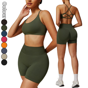 Shorts Deportivos Personalizados de Cintura Alta, Ajustados, con Efecto Push-Up, Sin Costuras, para Yoga y Gimnasio - Product Image 2