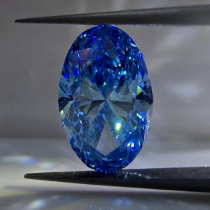 Diamante cultivado en laboratorio, ovalado, azul intenso, brillante, certificado por IGI, 4.5 quilates, VS1, piedra suelta para la elaboración de joyas. - Product Image 1
