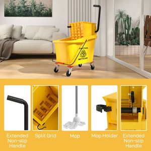 รถเข็นทำความสะอาดถังไม้ถูพื้น - Product Image 3