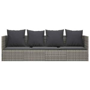 Cama de Exterior de Ratán Sintético Gris, Tela con Acabado en Polvo, Elegante Tumbona de Acero - Product Image 3