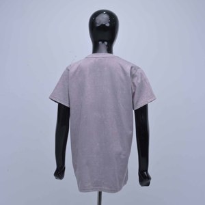 T-shirt décontracté en coton lavé vintage de haute qualité pour femme, col rond, manches courtes, vente en gros - Product Image 4