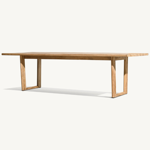 Mesa rectangular de madera de teca con un estilo moderno, adecuada para uso en exteriores, duradera y de buena calidad. - Product Image 2