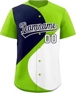 Camiseta de Béisbol Personalizada al por Mayor 2025, Jersey Transpirable con Cuello en V, Uniforme Masculino, Opción de Talla Grande, Sublimación, Cuello en V para Equipos - Product Image 1