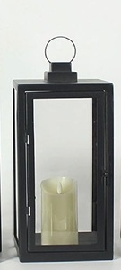 Farol Moderno de Metal y Vidrio con Acabado Negro Mate, Faroles de Metal para Velas, Decoración del Hogar para Exteriores, Personalizado - Product Image 4