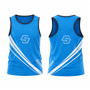 Custom LOGO Men <b>Singlet</b> Tank Tops 100% Polyester Sport Breathable Quick Dry Unisex Sublimation Print <b>Running</b> <b>Singlet</b> - Product Image 3