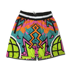 Shorts de basketball vert pour homme, taille mi-haute élastique, séchage rapide, style sportif décontracté, motif uni, poches en toile, fermetures éclair - Product Image 5