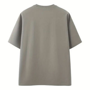 เสื้อยืดโอเวอร์ไซส์ผู้ชาย คอกลม แขนสั้น ผ้าถักแบบวอช ทีเชิ้ตสีพื้น สไตล์ลำลอง สตรีทแวร์ - Product Image 2
