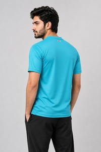 T-shirt à manches courtes pour homme Euro, séchage rapide, coupe ample, col rond, imprimé lettres, vêtement décontracté, 100% coton et élasthanne, sportif - Product Image 3