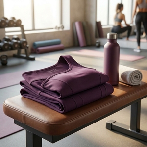 Womens Purple One Shoulder Yoga Set High Waist <b>Pocket</b> <b>Leggings</b> Gym Fitness Workout Activewear Two Piece Sportswear Set - Product Image 4
