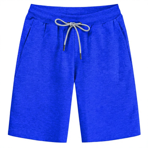 Shorts Bermuda en Coton Gris Uni pour Homme, Taille Élastiquée avec Cordon, Décontracté, Tricoté, Respirant, Taille Mi-Haute - Product Image 4