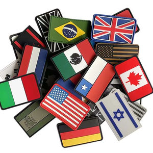 Emblemas de Banderas de Rusia, Polonia, Alemania, Italia, España, Francia, Insignias para Mochilas, Parches Tácticos de PVC 3D con Gancho - Product Image 1