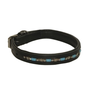 Affordable Best Quality Leather Handmade Padded Dog Collar With Blue Stone <b>Crystal</b> Chain <b>Top</b> Supplier Wholesaler Manufacturer - Product Image 2