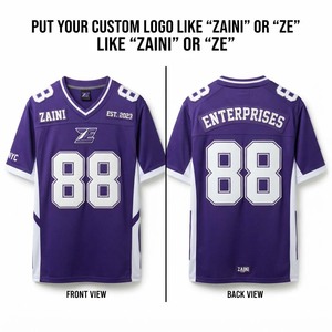 Jersey de Fútbol Americano Unisex, Poliéster Premium de 220 Gramos, Transpirable, Paneles a Rayas en Verde Azulado, Negro y Blanco, Logotipo Personalizado, Ajustable - Product Image 1
