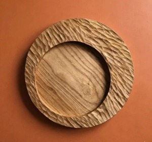 Round Hand Carved Wooden Decorative <b>Plate</b> With Handles Floral Plant Pattern <b>Wall</b> <b>Hanging</b> Platter Decorative Natural Solid <b>Plate</b> - Product Image 2