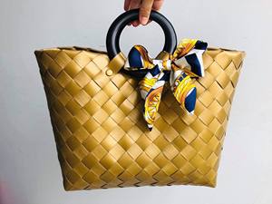 2024 Bolsas tejidas de plástico de colores más vendidas Blue Lotus Premium Exportador - Product Image 5