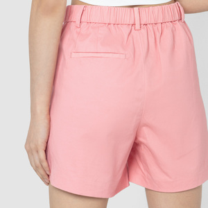 Shorts de Mujer Rosa de Cintura Alta con Bolsillos, Corte Regular, Tela Oxford Informal, Transpirable, Cierre de Botones, Estampado Floral, Ecológico, Lavado - Product Image 6