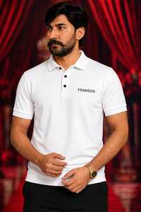 Men's <b>Navy</b> <b>Blue</b> Cotton <b>Polo</b> <b>Shirt</b> Short Sleeve Solid Color Casual Knitted Breathable Regular Fit - Product Image 3