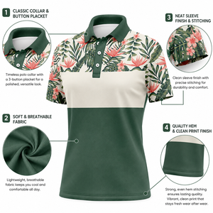 2026 New Arrival Custom Polynesian Floral Print <b>Polo</b> <b>Shirt</b> Breathable Tropical Casual Golf Wear OEM Wholesale Supplier - Product Image 4
