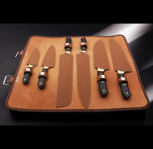 Ensemble de couteaux en acier Damas faits à la main de qualité supérieure, couverts de chef professionnels, manche en bois, collection de cuisine, fabricant OEM - Product Image 5