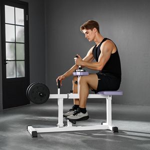 Attrezzo da Palestra Regolabile in Acciaio Viola per Sollevamento Polpacci da Seduti, per Allenamento di Forza ed Esercizio Fisico - Product Image 2