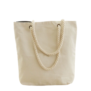 กระเป๋าผ้าแคนวาสขนาดใหญ่พิเศษแบบมีหูหิ้วเชือก พิมพ์ลายตัวอักษรโลโก้ตามสั่ง ทนทาน ใช้ซ้ำได้ เหมาะสำหรับใส่ของไปชายหาดหรือช้อปปิ้ง - Product Image 1