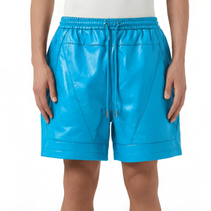 Shorts Bermuda Homme Vert Foncé Enduits avec Cordon de Serrage et Poches Style Décontracté - Product Image 6