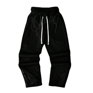 Customized Solid Black Unisex <b>Oversized</b> Hoodie <b>Jogger</b> Set Custom Logo Cotton Tracksuit Casual Streetwear Two Piece Sweat Suit - Product Image 5
