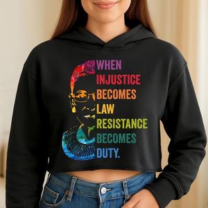 Cuando la Injusticia se Convierte en Ley, la Resistencia se Convierte en Deber, Sudadera con Capucha, Derechos Reproductivos, Resistencia a la Justicia Social Feminista - Product Image 1
