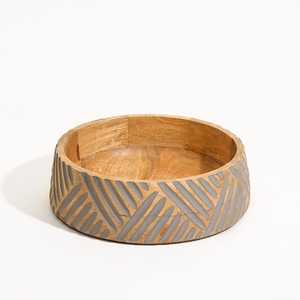 Bol de service rond en bois naturel de qualité supérieure, fait main, finition naturelle, style chinois, pour fruits et en-cas, idéal pour les fêtes - Product Image 2
