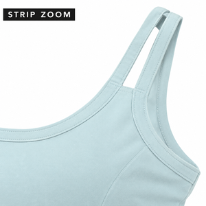 Sujetador deportivo de espalda cruzada de color liso para mujer, cuello redondo, soporte medio, transpirable, ropa deportiva de yoga, diseño sin costuras, azul claro - Product Image 6